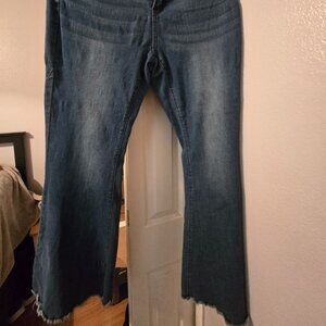 Shien Denim Blue Stretch Jeans Bell Bottoms